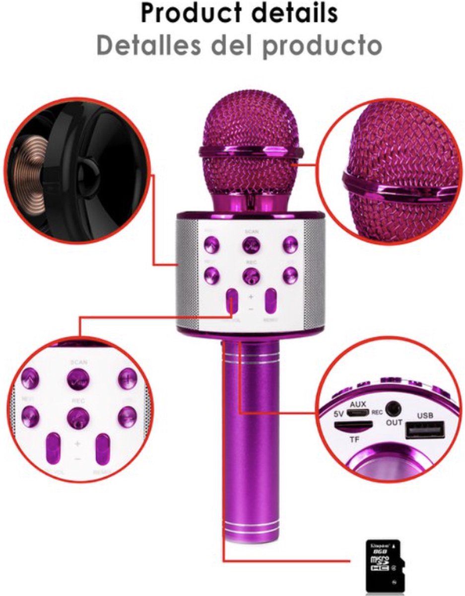 OTL Technologies HK0950 Hello Kitty Wireless Karaoke Microphone with Built-in Speaker in Rose Gold Pink
