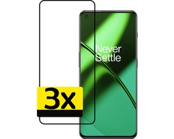 Screenprotector - Geschikt voor OnePlus 11 - 3 Stuks - Full Cover - Beschermglas - Gehard Glas - Tempered Glass - Screen Protector
