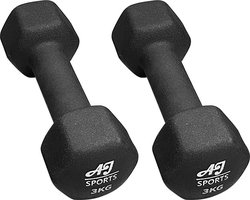 AJ-Sports Dumbells 3 kg - 2 x 3 kg dumbell - Gewichten - Dumbells set - Gewichten set - Halterset - Fitness gewichten - Krachttraining - Fitness