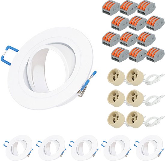 HOFTRONIC - 6 Kantelbare GU10 Inbouwspots