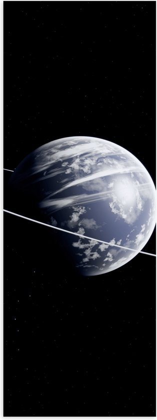 Poster Glanzend – Drie Planeten in het Heelal - 20x60 cm Foto op Posterpapier met Glanzende Afwerking