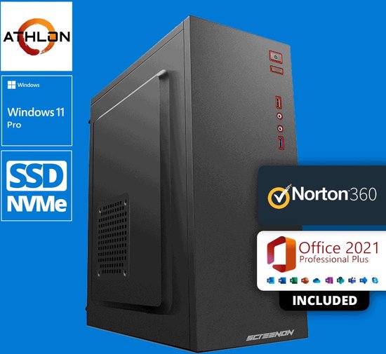 Budget Office PC AMD Athlon 120GB M.2 SSD 8GB RAM Radeon Vega 3