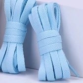 SJIZLL® Veters geschikt voor sneakers - licht blauw - light blue - 130cm - veter - laces - platte veter