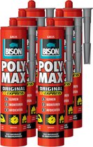 Bison poly max express - montagelijm - extra sterk - grijs - 6 x 425 gram