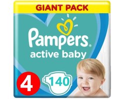 Pampers active baby Luiers maat 4 (9-14 kg) - 140 stuks (2 x 70)