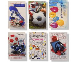 6 Cards & Crafts luxe Communie wenskaarten - 12 x 17 cm - Communie - met enveloppen -