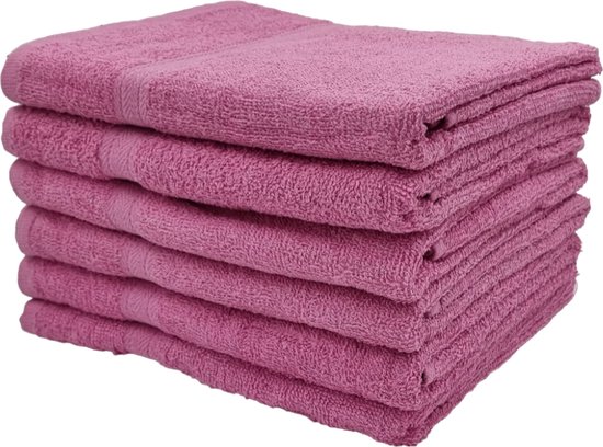 Handdoeken - Handdoekenset - Badhanddoeken - 70cm x 140cm - Set met 6 stuks - 450 gram per stuk - 100% Katoen - Roze