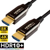 Qnected® Actieve HDMI 2.1 kabel 25 meter - Ultra High Speed - 4K 120Hz & 144Hz, 8K 60Hz Ultra HD - PS5, Xbox Series X & S - Charcoal Black