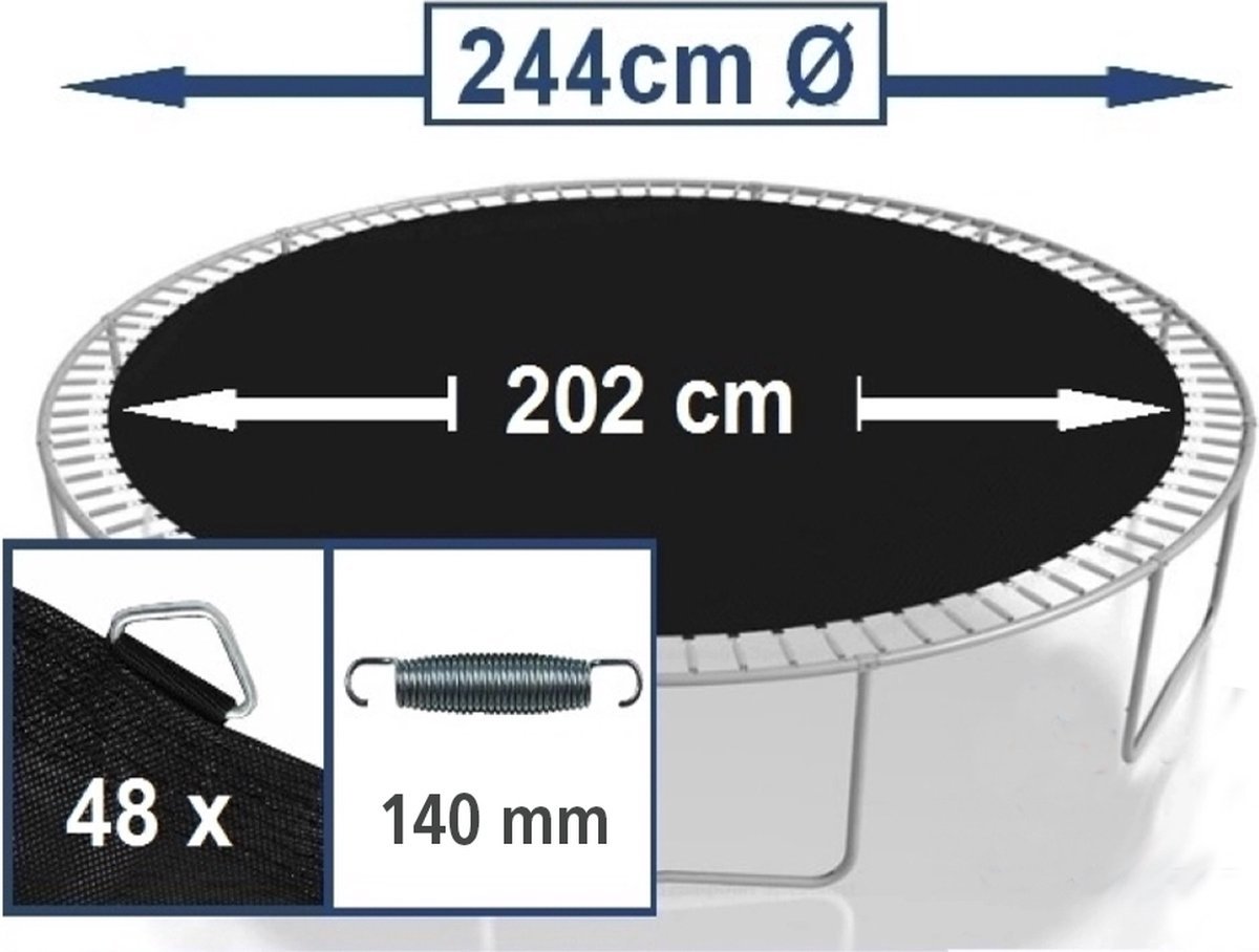 Springmat voor trampoline 244 cm geschikt voor 48 veren van 14 cm lengte |  bol.com
