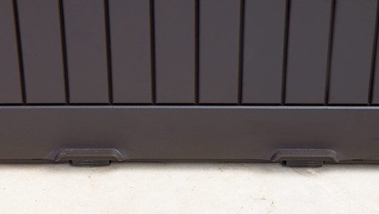 Kunststof Opbergbox Houtlook 300L - Tuinbox 120x46x58cm Antraciet Voor Kussens En Tuingerief