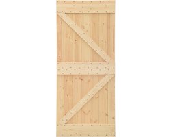 vidaXL - Deur - 90x210 - cm - massief - grenenhout