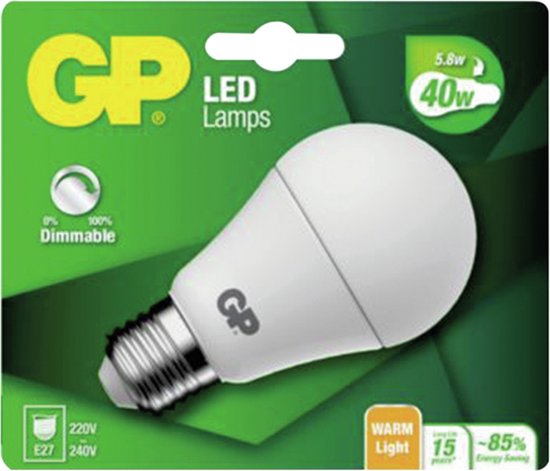 Gp Led Lights GP Lighting Gp Led Classic Dimb. 5,8w E27 | bol