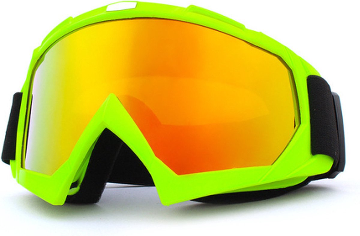 Skibril groen- multicolor glazen - multicolour- beslaat niet - anti fog -  snowboard -... | bol.com