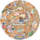 Capybara Stickers 50 Stuks - Dieren Stickers - Laptop Stickers - Capybaras - Stickers Kinderen - Schattige Dieren