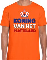 Bellatio Decorations Koningsdag t-shirt - boeren - Koning van het platteland - oranje S