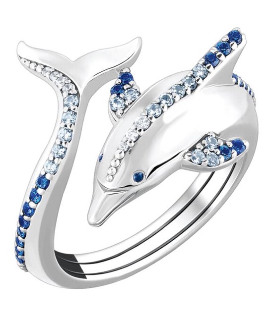 Thomas Sabo CR687-644-1 - Orecchini a cerchio da donna, a cerchio, in argento Sterling 925 con pietre blu, anneriti, Misura unica, Argento, Spinello