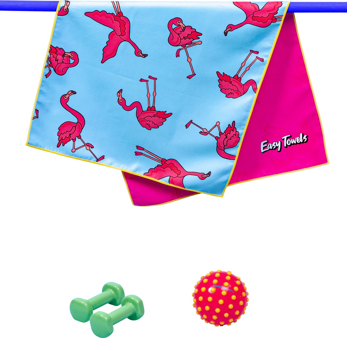 Easy Towels - Sporthanddoek Fitness - Microvezel - Flamingo Print