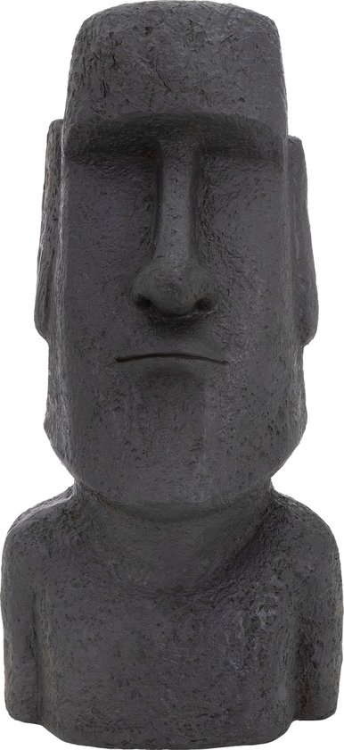 Figurine de jardin Île de Pâques Moai Grijs 37x26x78 cm
