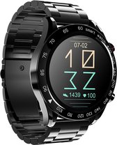 HiFuture Future Go Pro Stainless Steel Smartwatch, Horloge voor Heren, 1,32" FHD-scherm, 20 Dagen batterijduur, 3ATM waterdicht, RVS drukknoppen, 3 interactieve gebruikersinterfaces, 24 sportmodi, Kleur (Zwart)