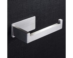 Zelfklevende Toiletrolhouder - Matt Grijs - WC Rol Houder - Toilet Accessoires - Niet Meer Boren !! - Toilet Paper Holder