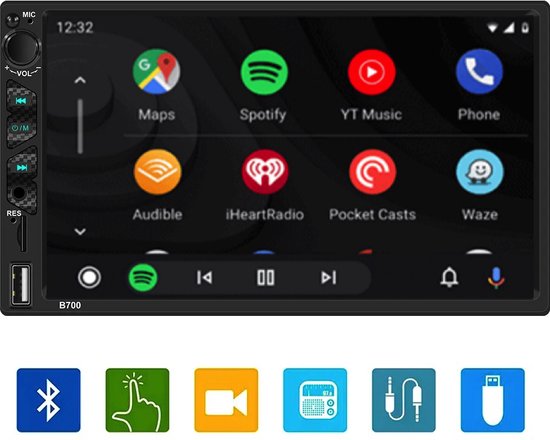 nabootsen aankleden Dijk 2 Din Auto Radio - Apple CarPlay - Android Auto - Bluetooth - Navigatie -  Touch Screen | bol.com