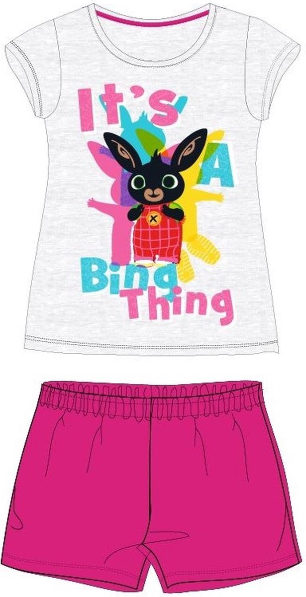 Bing Bunny shortama - 100% katoen - Bing pyjama it's a Bing thing - roze - maat 116
