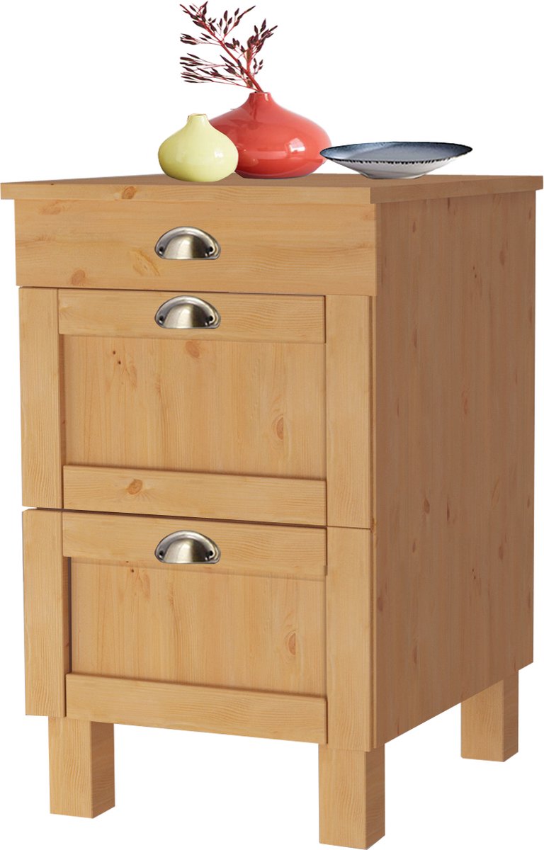 Toscana-CupBoard - 3 Lades - Gebeitst