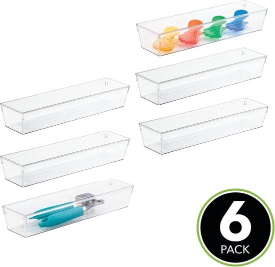 mDesign - Bestekbak - lade-indeling/lade-organizer/keukenorganizer - ideaal voor het sorteren van bestek en andere keukenaccessoires - bamboe/modern