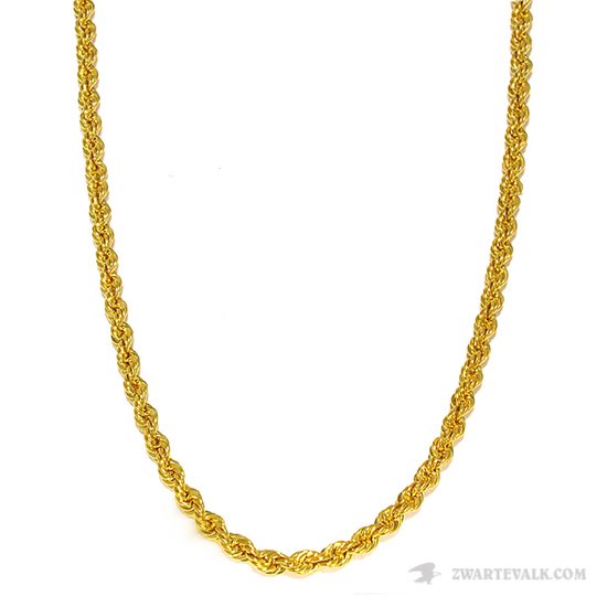 Juwelier Zwartevalk - 14 karaat gouden rope ketting