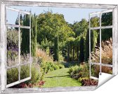 Gards Affiche jardin Jardin transparent - 120x80 cm - Toile jardin - Décoration de jardin - Décoration murale extérieur - Tableau jardin