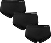 Gianvaglia - slip femme - slip confort élastique en microfibre sans couture - pack de 3 noir - S/ L