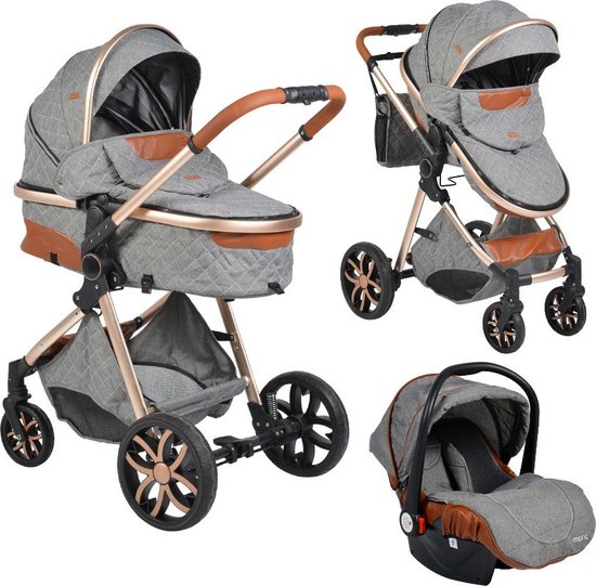 Refrein dier Onzeker Cangaroo Alma Dark Grey 3-in-1 Combi Kinderwagen incl. Autostoel | bol.com