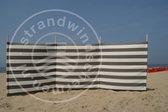 Strand Windscherm Taupe - Wit - 4 meter Sterk Dralon met 2 Delige Houten Stokken 180 cm - Inclusief houten hamer