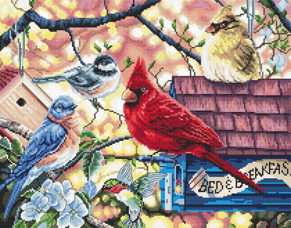 Leti Stich Springtime Songbirds borduren (pakket) L8062