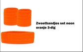 Set Pols/haarband zweetbandje fluor oranje- sporten festival thema feest verjaardag partyEK WK Holland sport