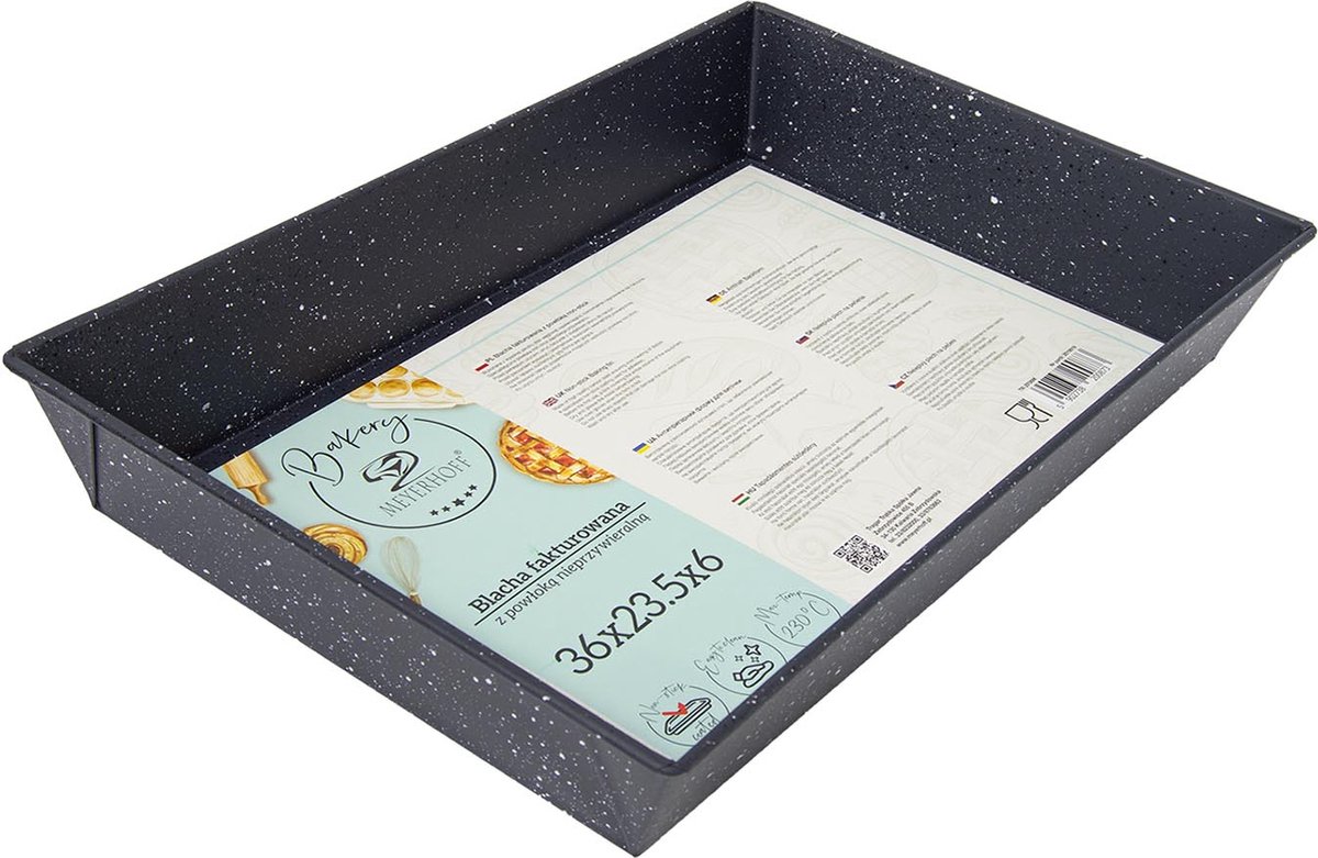 Meyerhoff Rechthoekige Cakevorm 36 cm – Antraciet Marmer – Non-Stick Bakvorm – Taartvorm & Cake Bakvorm voor Oven – Voor Cake, Taart, Brood & Ovenschotel