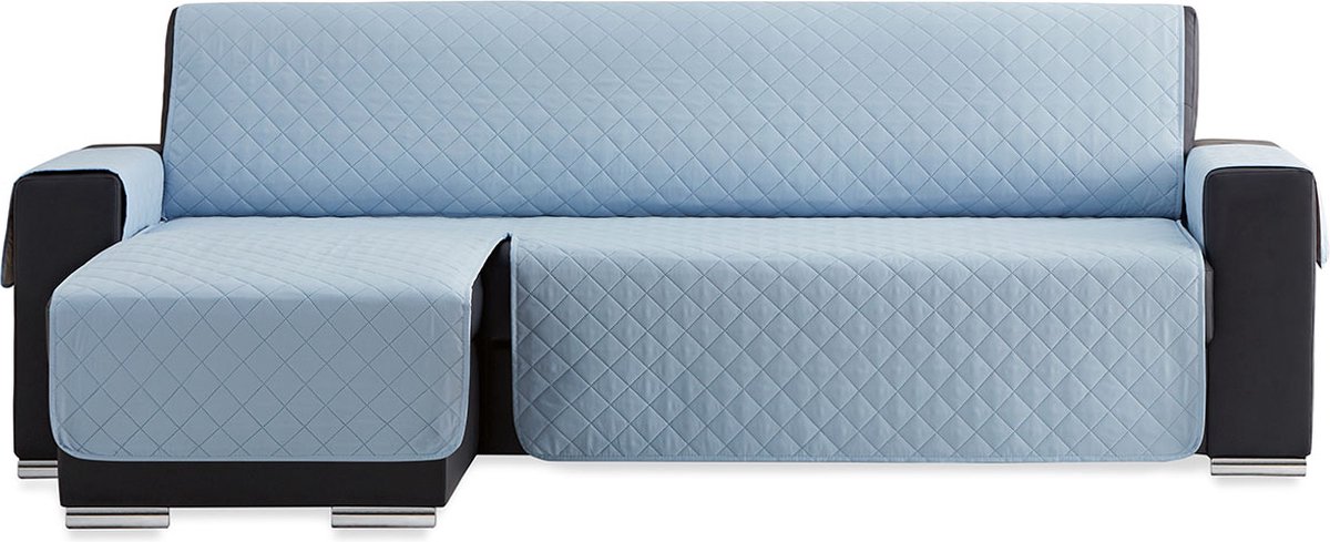 Belmarti® Bankbeschermer Duo Chaise Longue 200cm breed - Lichtblauw – Gevoerde stof voor extra comfort en duurzaamheid – Ideaal voor gezinnen met huisdieren – Premium kwaliteit