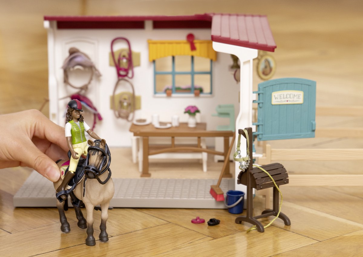 Schleich HORSE CLUB Zadelkamer- Beweegbaar Figuurtje - Afneembaar Zadel & Hoofdstel - Paarden Speelgoed - Kinderspeelgoed - 42591 — afbeelding 7