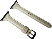 Convient au bracelet Apple Watch 38 / 40 / 41 mm - Série 1 2 3 4 5 6 7 8 SE - Bracelet de montre Smartwatch iWatch - 38 mm 40 mm 41 mm - Fungus - Cuir PU - Wit - Fin