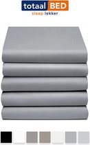 Hoeslaken - 80x210cm - ijs grijs - 100% katoensatijn