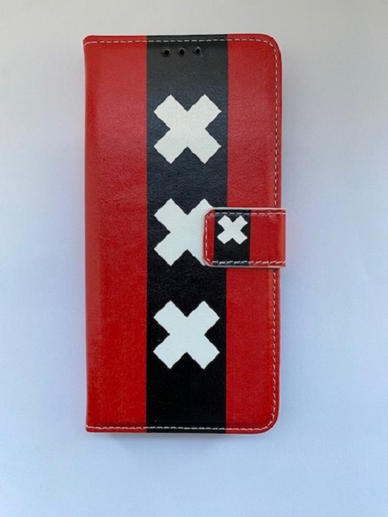 Geschikt voor iPhone 13 boekhoesje met Amsterdam print - portemonnee hoesje met kaarthouder en magneetsluiting