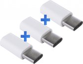 3 stuks USB type C 3.1 naar Micro USB 2.0 verloop-stekker / adapter Female micro USB naar Male USB type C 3.1, o.a. Nexus, OnePlus, Asus, Nokia, Lumia, Macbook, Chromebook en Xiaomi