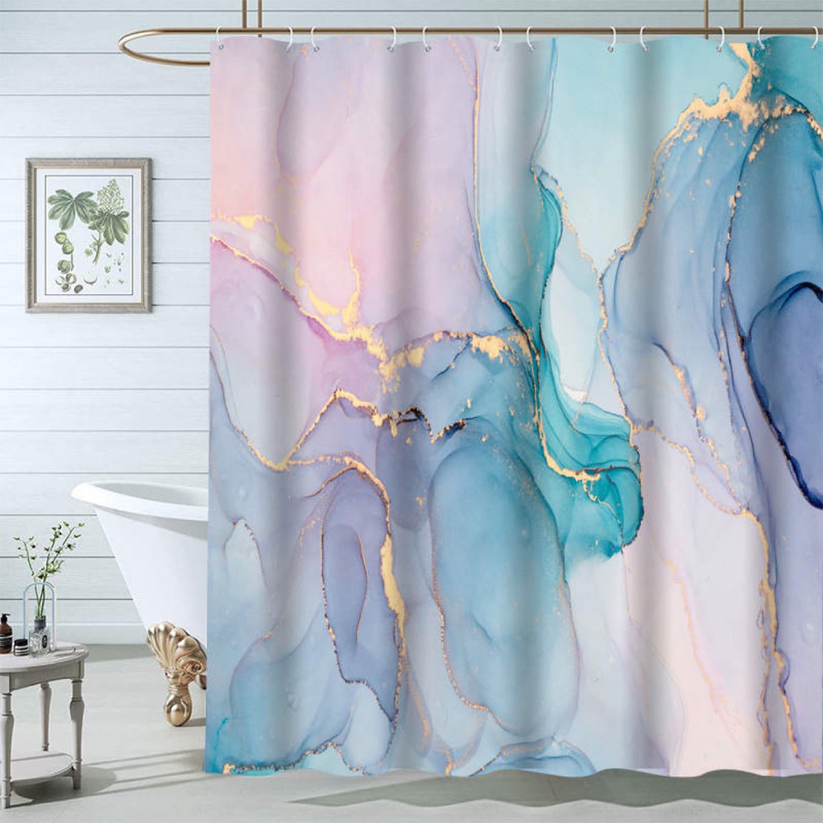 Douchegordijn 2m hoog x 1,8m breed incl. 12 bevestigingsringen