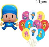 Pocoyo Ballonnen set- 11 Stuks - Elly - Pato - Loula - Kinderfeestje - Thema Feest - Pocoyoed - Feestversiering - Verjaardag ballon - Folie ballon- Helium- gekleurde ballonnen -Kinderserie -