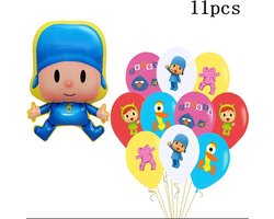 Pocoyo Ballonnen set- 11 Stuks - Elly - Pato - Loula - Kinderfeestje - Thema Feest - Pocoyoed - Feestversiering - Verjaardag ballon - Folie ballon- Helium- gekleurde ballonnen -Kinderserie -