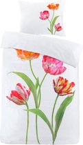 Housse de couette Papillon Tulip - Simple - 140x200/220 cm - Wit