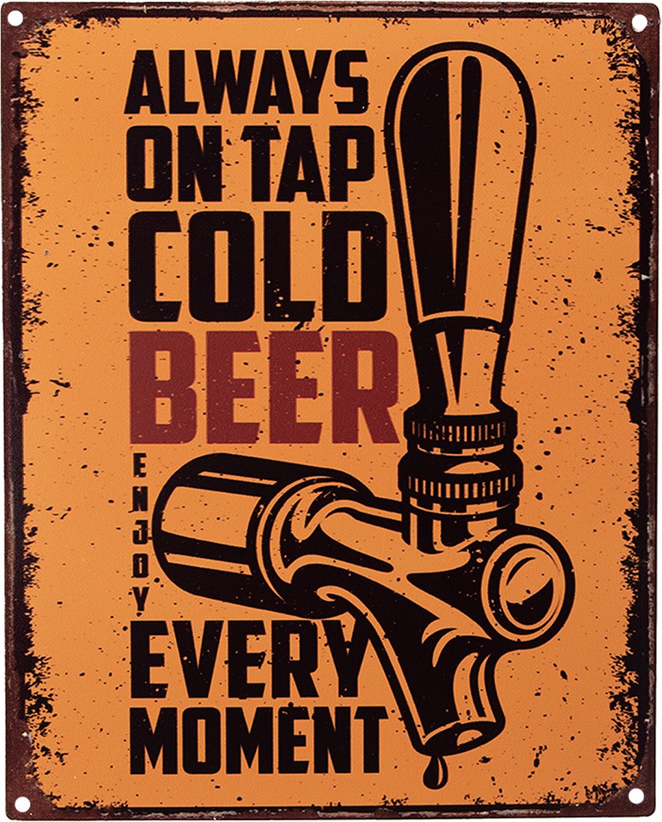 Tekstbord 20x25 cm Oranje IJzer Biertap