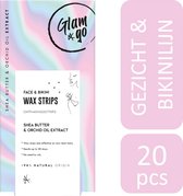 Glam & Go Wax Strips - Face & Bikini - 20 stuks - voor gezicht en bikinilijn | harsstrips - ontharen - ontharingsstrips - waxstrips - harsen - nonwoven - ontharingscreme - ontharingswax - ontharingsapparaat - waxstrips gezicht - wax strips gezicht