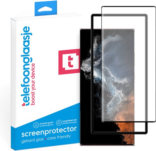 Telefoonglaasje Screenprotectors - Geschikt voor Samsung Galaxy S22 Ultra - Case Friendly - Gehard Glas Screenprotector - Geschikt voor Samsung Galaxy S22 Ultra - Beschermglas
