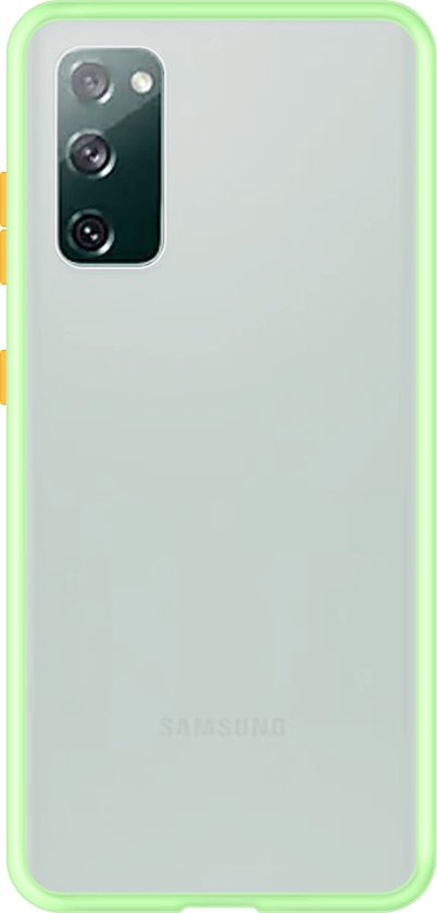 Telefoonglaasje Hoesje Geschikt voor Samsung Galaxy S20 FE - Kunststof - Lichtgroen Transparant - Beschermhoes - Case - Cover